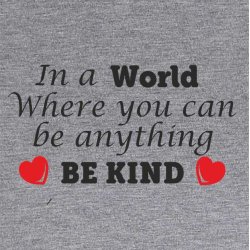 In a world where you can be anything BE KIND