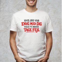 Hvis jeg var enig med dig  ville vi begge tage fejl