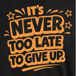 it�s never too late to give up