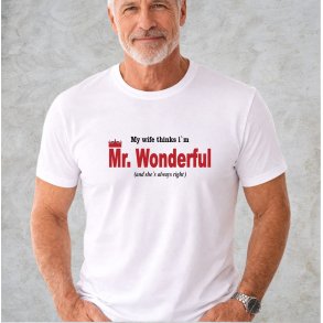 My wife thinks I�m Mr. Wonderful