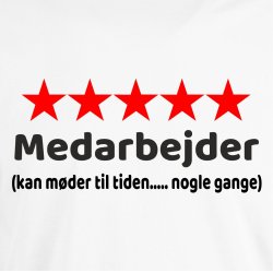 Fem stjernet medarbejder 