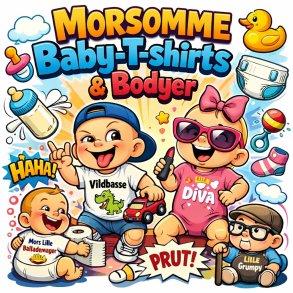 Sjove motiv T-shirts til baby